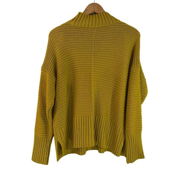 Apt. 9 Yellow Mock Neck Sweater Size XL Long Sleeves Chunky Knit Pullover Top - Picture 2 of 8